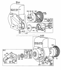 (2) Rewind Starter Assys Diagram and Parts List for  Briggs and Stratton Engine